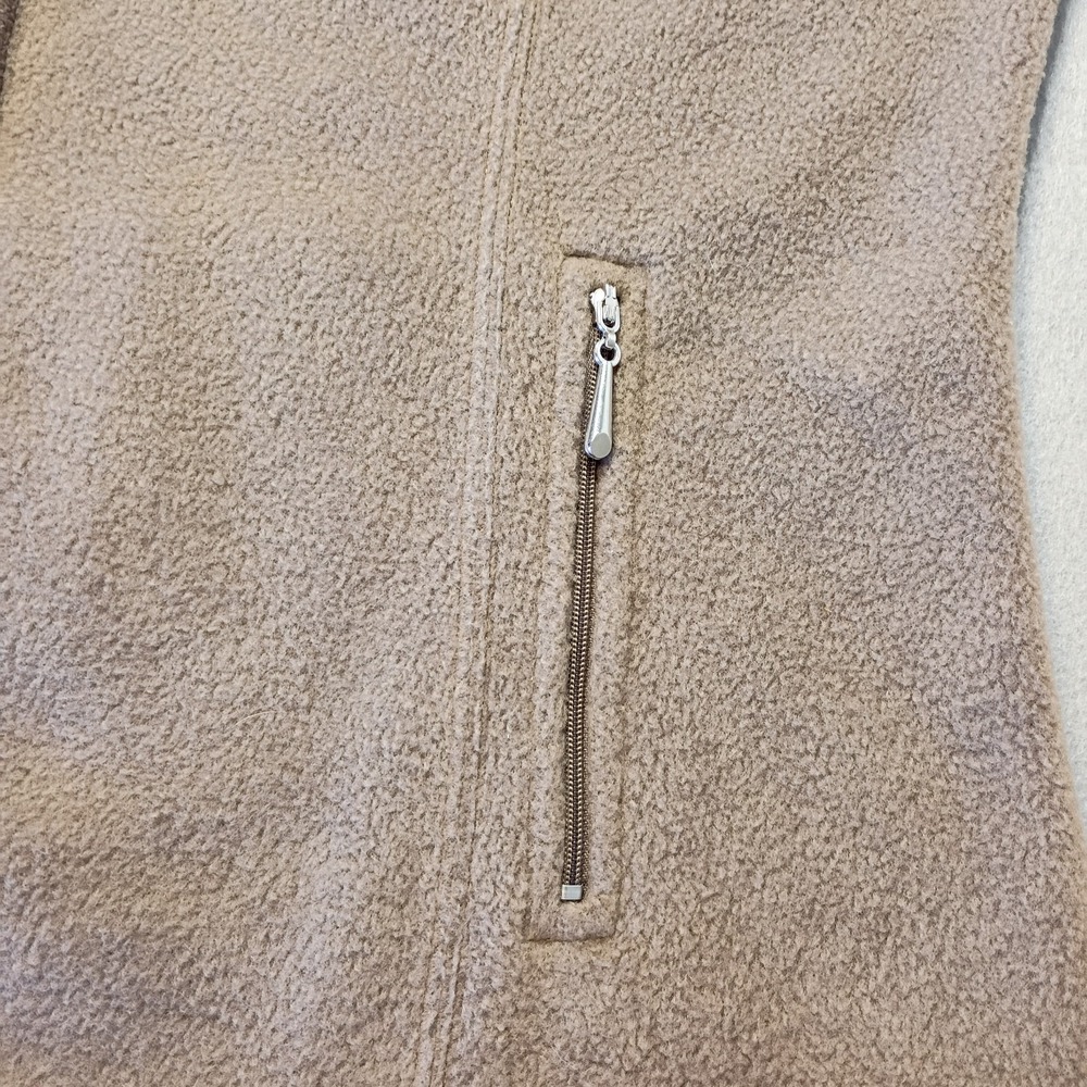 Karen Scott Vest Womens PLarge Brown Fleece Full Zip Pockets Neutral Hiking - Picture 7 of 7